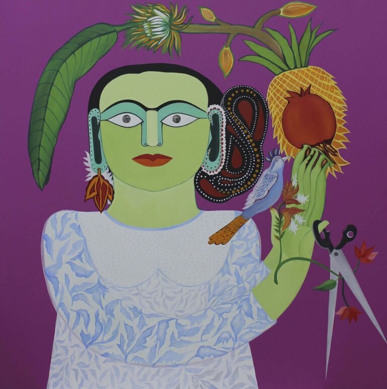 Rekha Rodwittiya | From The Series: Love Done Right Can Change The World | 2015 | Acrylic and oil on canvas | 48 x 48 Inches