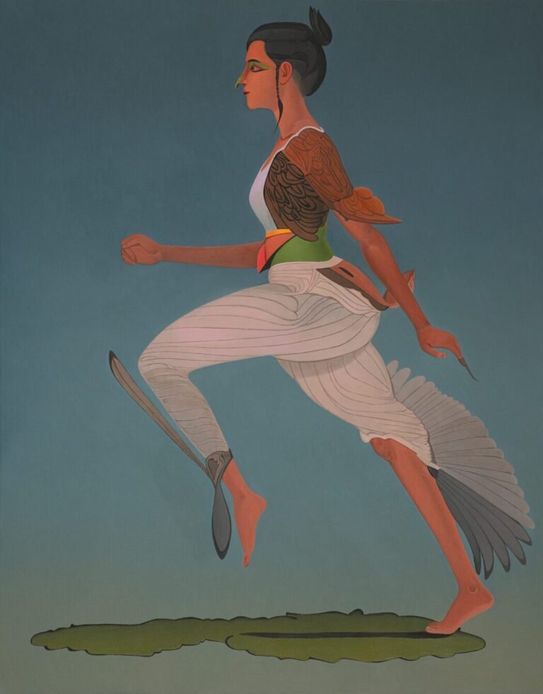 Surendran Nair | Amid the encircling gloom: little Crake takes a walk (Flora & Fauna) Cuckoonebulopolis | 2025 | Oil on canvas | 54 x 42 Inches