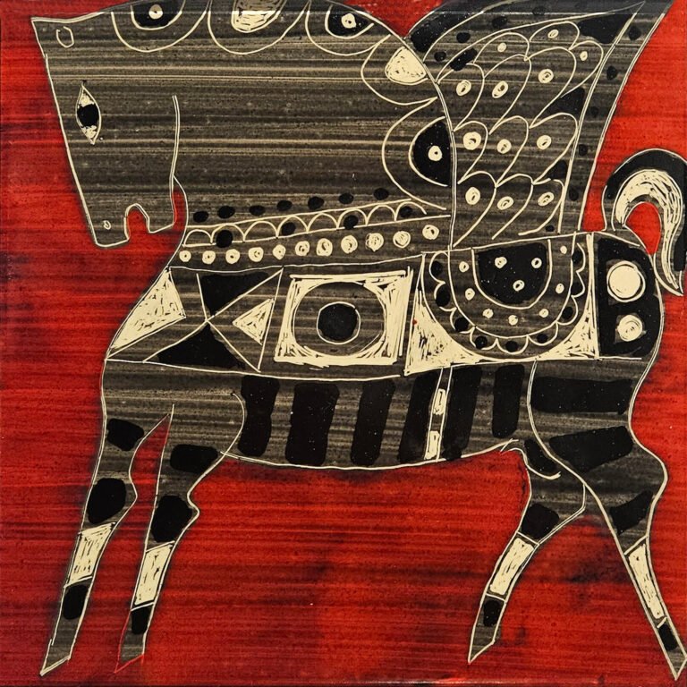 Badri Narayan | Untitled | Painted ceramic tile | 6 x 6 Inches
