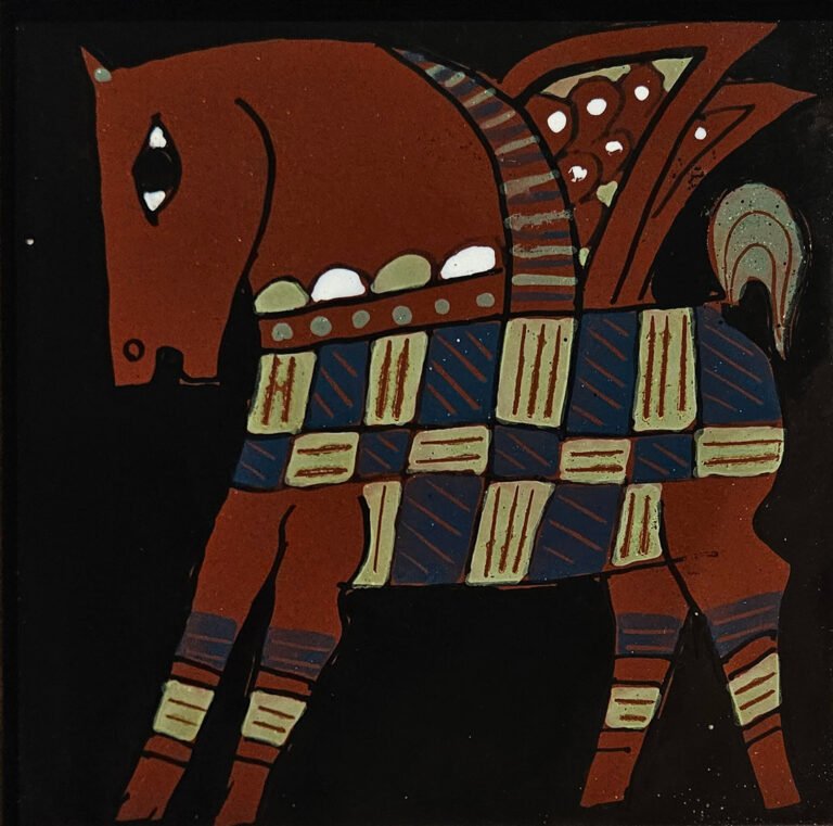 Badri Narayan | Untitled | Painted ceramic tile | 6 x 6 Inches