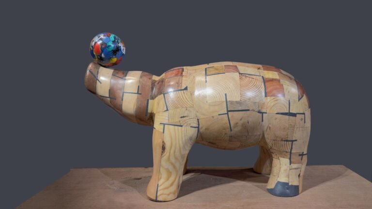 Arunkumar HG | Varaha and the Traces of the Lost Forest | Repurposed waste wood and plastic waste | 19(H) x 26.5(W) x 11(D) Inches | 2026