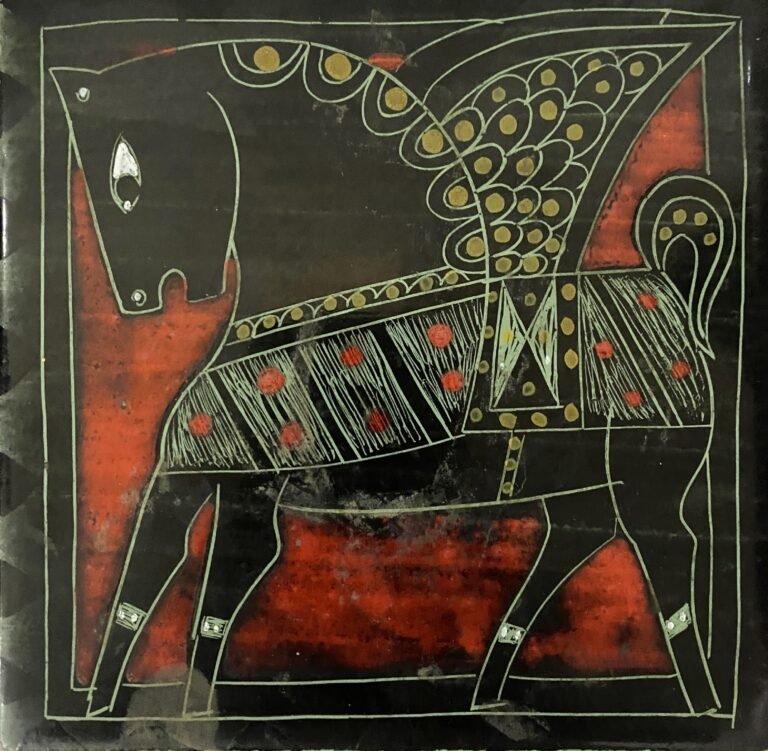Badri Narayan | Untitled | Painted ceramic tile | 6 x 6 Inches