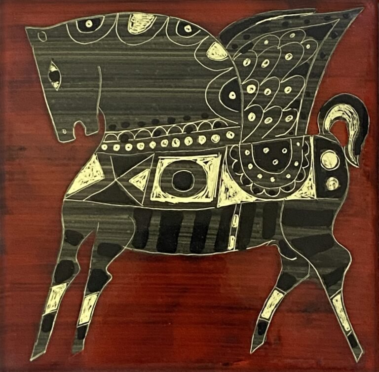 Badri Narayan | Untitled | Painted ceramic tile | 6 x 6 Inches