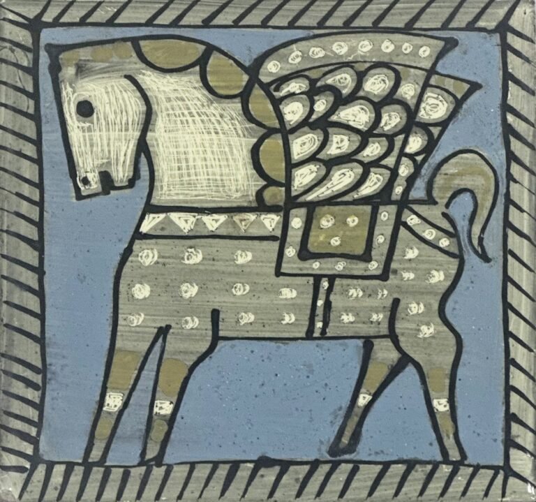 Badri Narayan | Untitled | Painted ceramic tile | 4 x 4 Inches