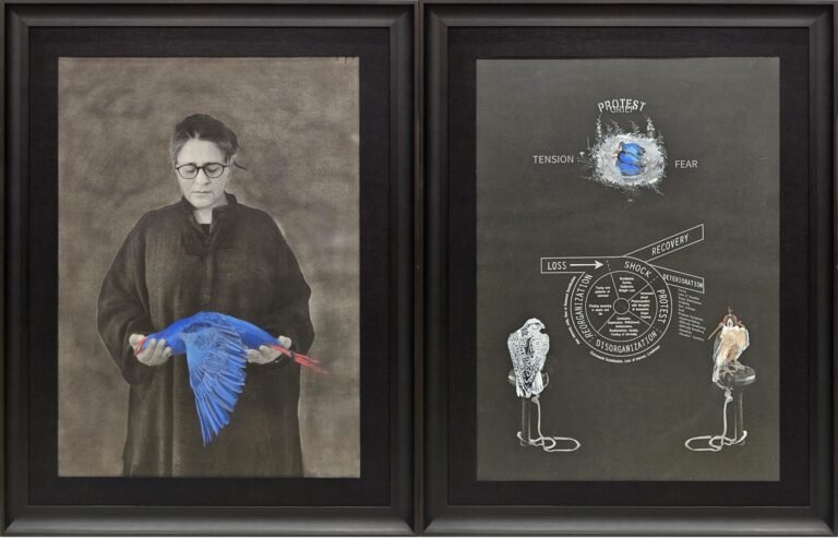 Gargi Raina | Har Roz (Grief Wheel) | Gouache, dry pastel and archival print on archival paper (Set of 2 units) | 42 x 29.5 Inches each | 2020