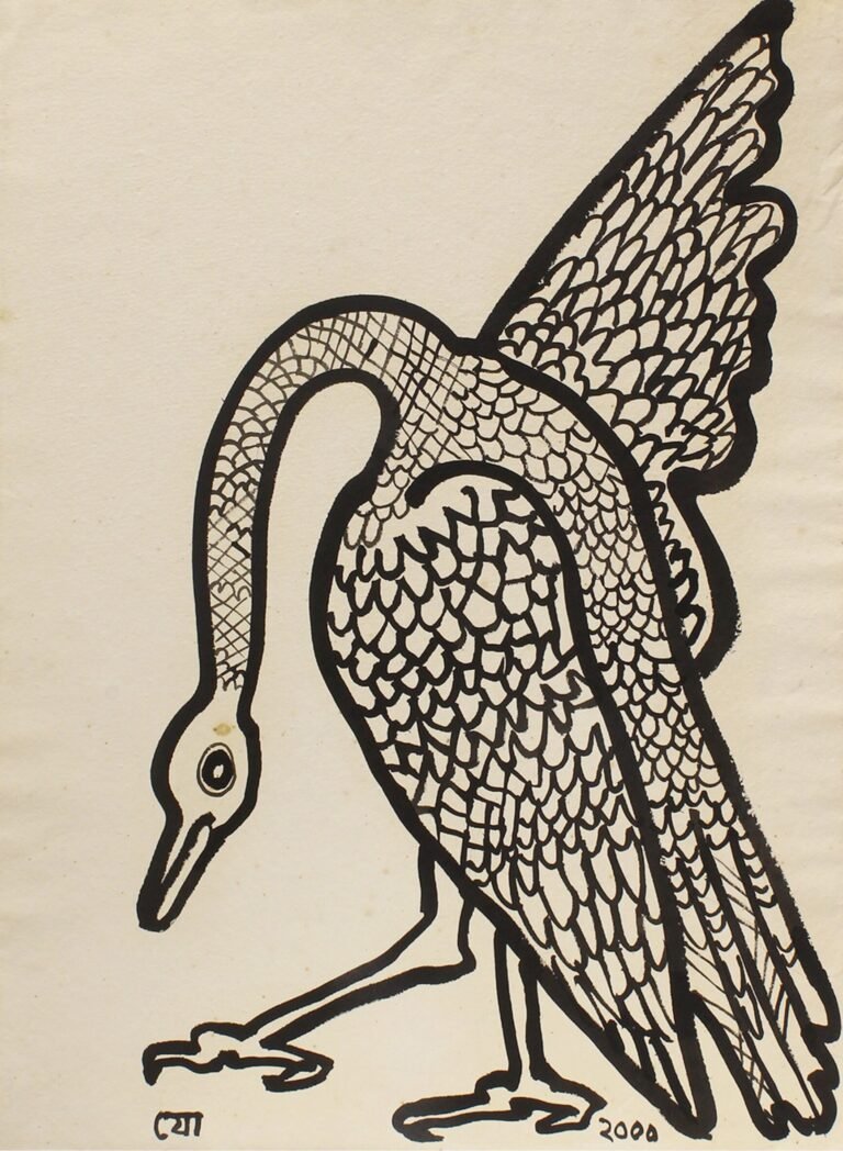 Jogen Chowdhury | Untitled | Acrylic and ink on paper | 30 x 21.5 Inches | 2000