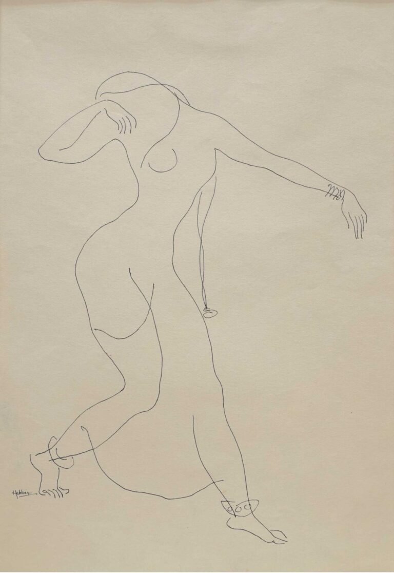 KK Hebbar | Untitled (Dancer) | Ink on paper | 22 x 15 Inches