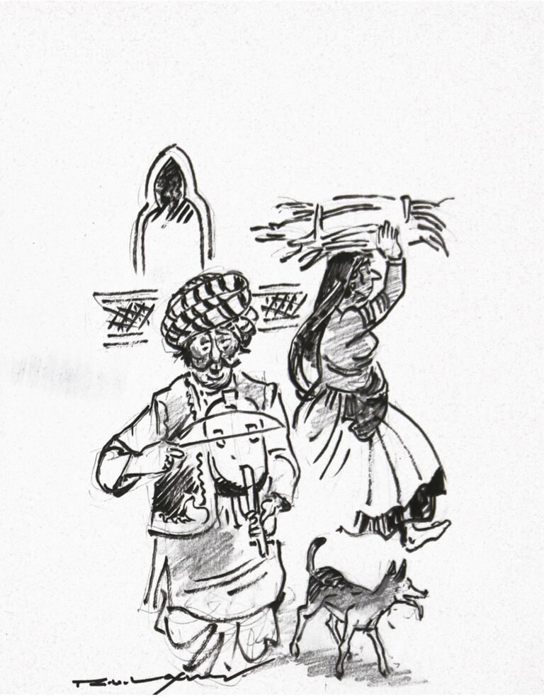 RK Laxman | Untitled | Ink on paper | 10.5 x 7 Inches