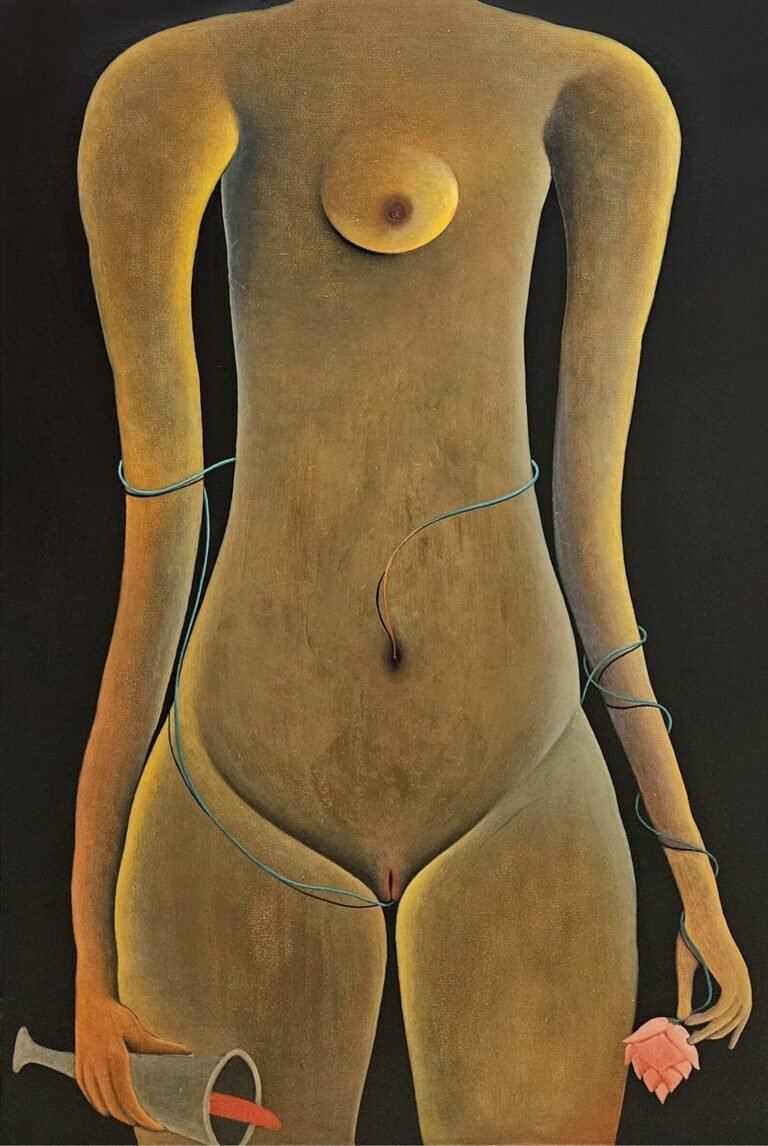 Surendran Nair | Ottamulachi (Ekastani) | Oil on canvas | 48 x 30 Inches | 1999