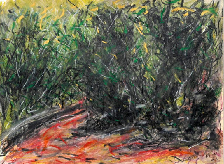 Amit Ambalal | Abu Road | 2024 | Mixed media on paper | 12 x 16 Inches