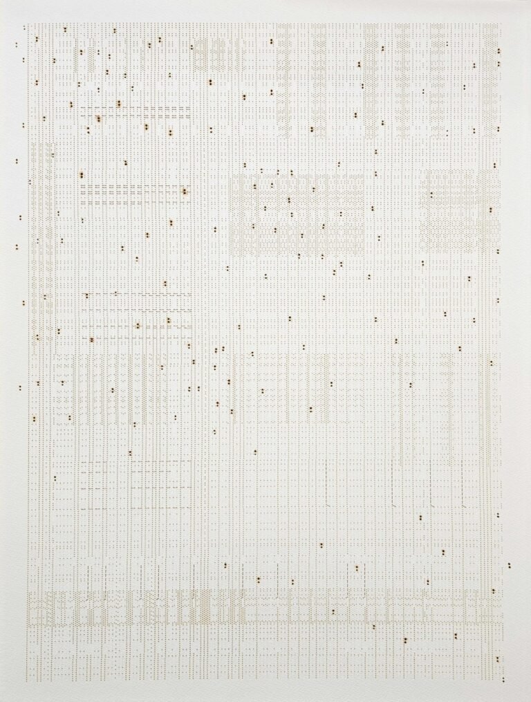 Ankush Safaya | Untitled | 2025 | Burn marks and laser burnt holes on paper | 30 x 22.5 Inches