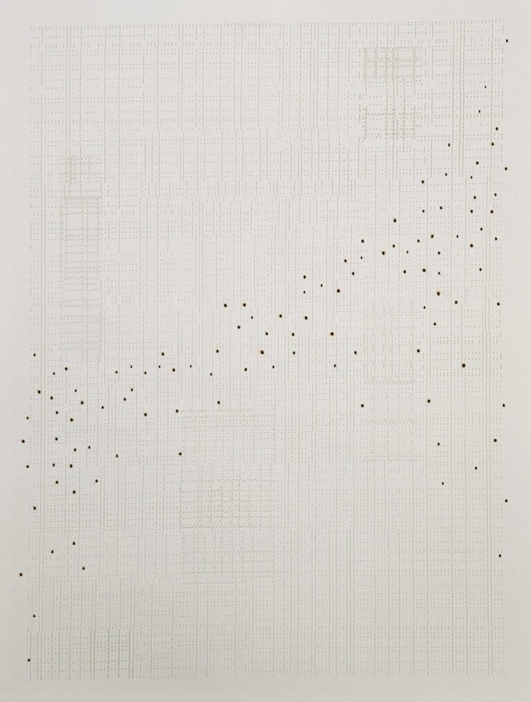 Ankush Safaya | Untitled | 2025 | Burn marks and laser burnt holes on paper | 30 x 22.5 Inches