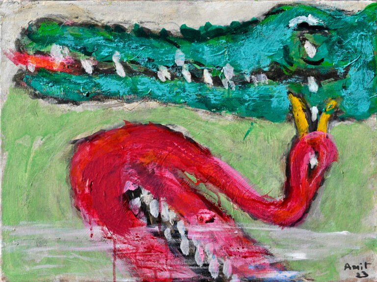 Amit Ambalal | Crocodile Tears | 2023 | Acrylic on canvas | 18 x 24 Inches