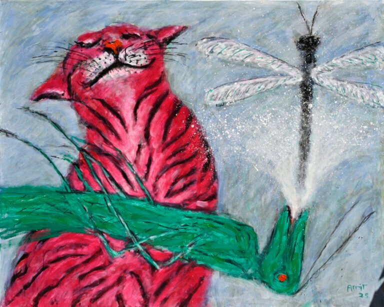 Amit Ambalal | Humming Trio | 2025 | Acrylic on canvas | 48 x 60 Inches