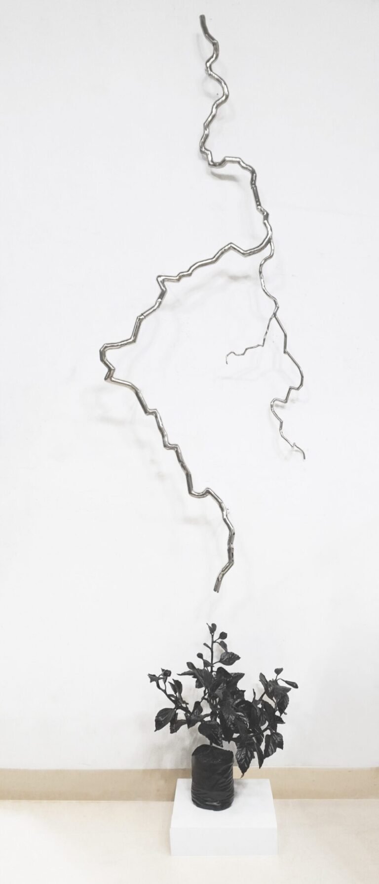 Lakshman Rao Kotturu | Decision Pending | 2026 | Stainless steel, brass and wood | 96(H) x 27(W) x 18(D) Inches