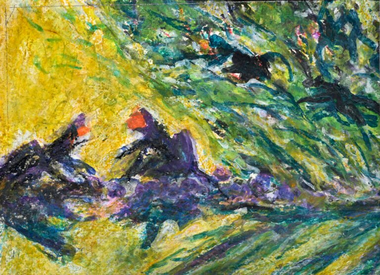 Amit Ambalal | On the Way to Abu | 2025 | Mixed media on paper | 8.5 x 11.5 Inches