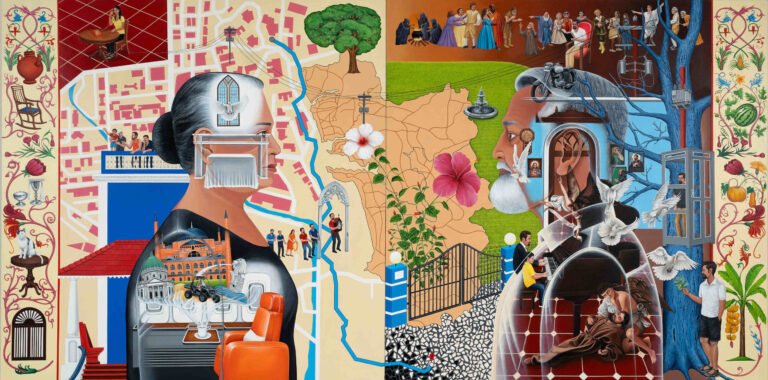 Schon Mendes | Untitled | 2025 | Acrylic on canvas (Diptych) | 48 x 96 Inches