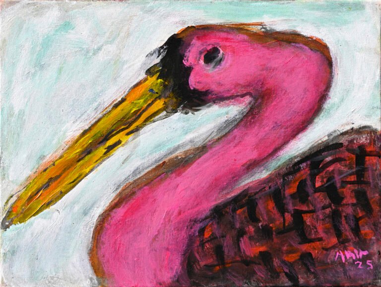 Amit Ambalal | Swan Song | 2025 | Acrylic on canvas | 18 x 24 Inches