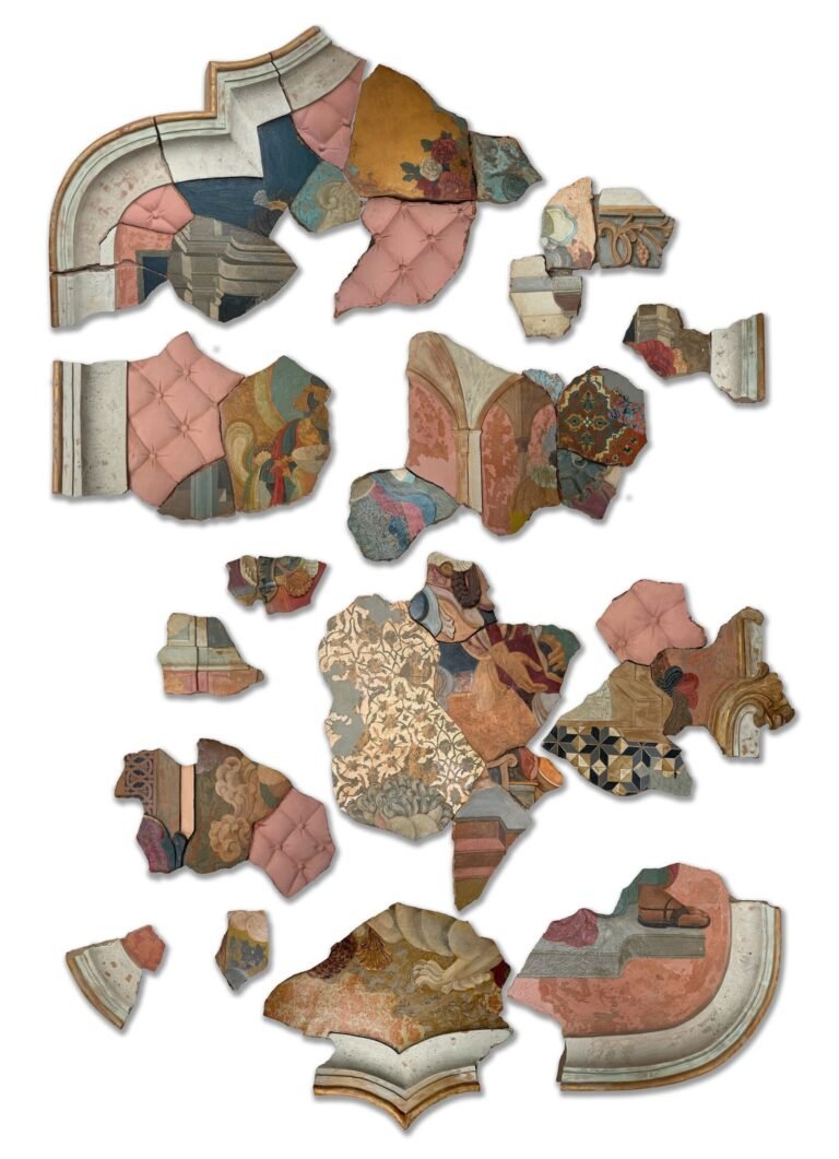 Manjunath Kamath | Altered Sentences | 2026 | Coloured terracotta | Display size: 90(H) x 63(W) x 3(D) Inches