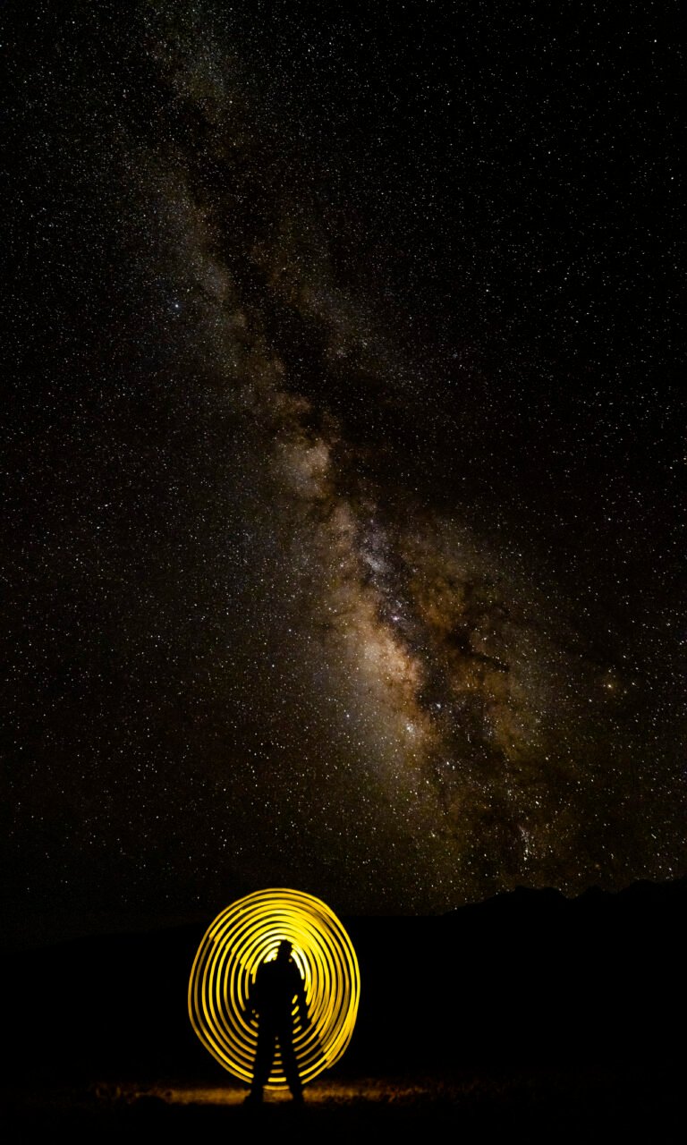 Vivek Vilasini | Gold of a Thousand Dawns (Drawing With Light Under a Starry Night in Merak Village) | 2024 | Archival print on archival Hahnemuhle paper. AP 1/1 (Limited edition of 10 + 1 AP) | 63 x 39 Inches