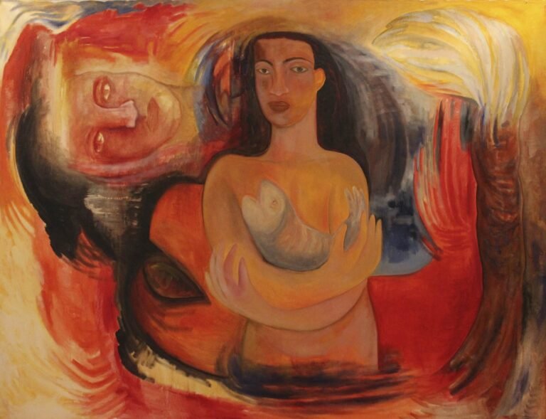 Rekha Rodwittiya | Looking Out From the Quagmires…Beyond | 1991 | Oil on canvas | 70 x 93 Inches