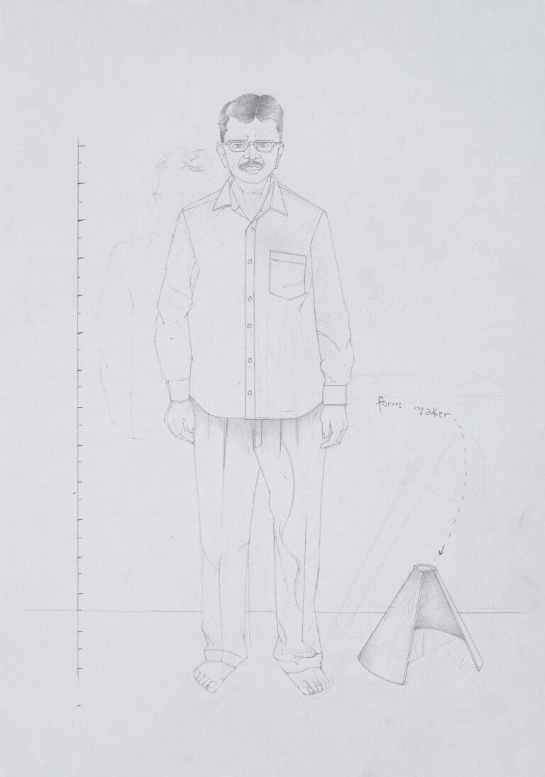 Roshan Chhabria | Form Maker | 2026 | Pencil on paper | 16.5 x 11.5 Inches