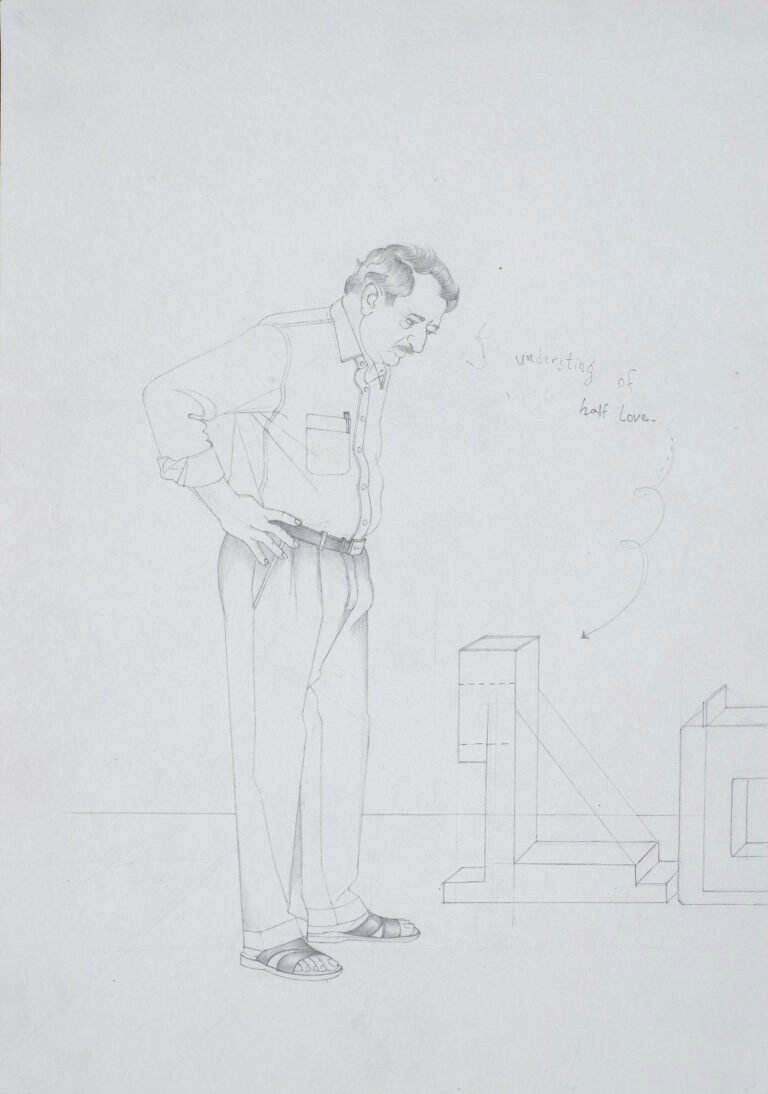 Roshan Chhabria | Understanding of Half Love | 2026 | Pencil on paper | 16.5 x 11.5 Inches