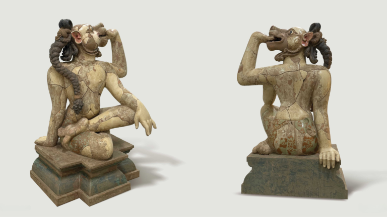Manjunath Kamath | Trihastgarudi  | 2026 | Coloured terracotta | 41(H) x 29(W) x 21(D) Inches