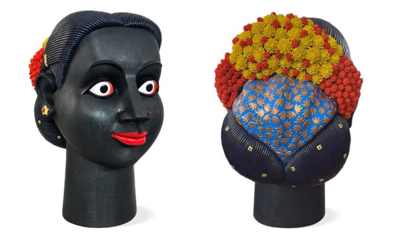 Ravinder Reddy | Portrait of a Friend | 2026 | Painted and gilded on polyester resin fiberglass | 32.5(H) x 21(W) x 28(D) Inches