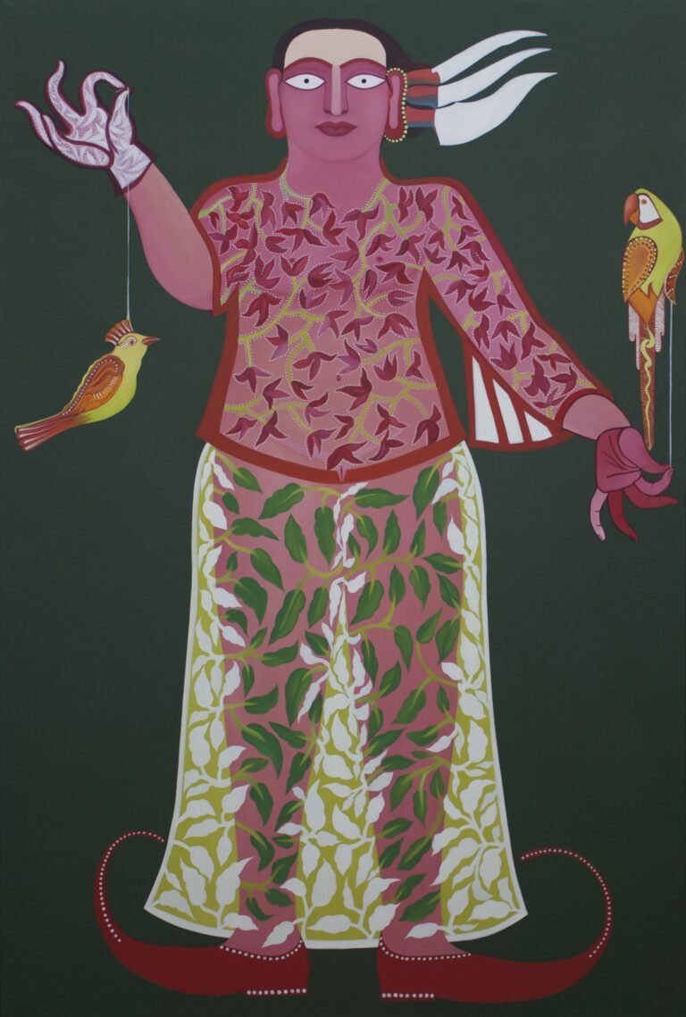 Rekha Rodwittiya | From The Series: Love Done Right Can Change The World | 2015 | Acrylic and oil on canvas | 72 x 48 Inches