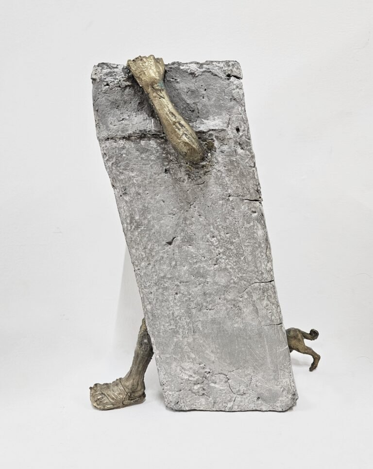 Pratik Sutar | Coolie | 2024 | GRC and brass | 12 x 10 x 5 Inches