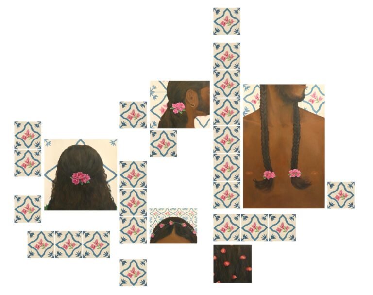 Pallavi Singh | Gathering | 2026 | Acrylic and archival print on paper (Set of 16 units) | Display size: 52 x 60 Inches