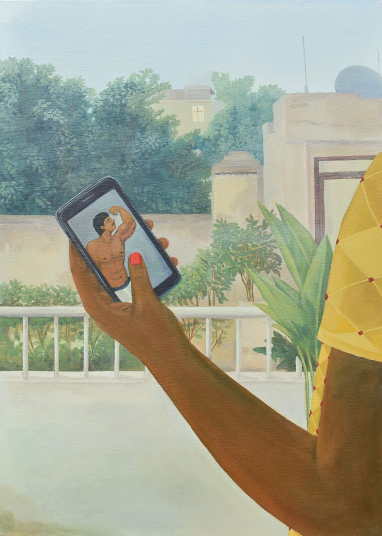 Pallavi Singh | Encounter III | 2026 | Acrylic on canvas | 28 x 20 Inches