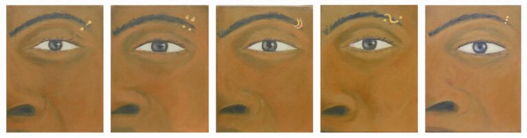 Pallavi Singh | Encounter IX | 2026 | Acrylic on canvas (5 individual units) | 8 x 6 Inches each