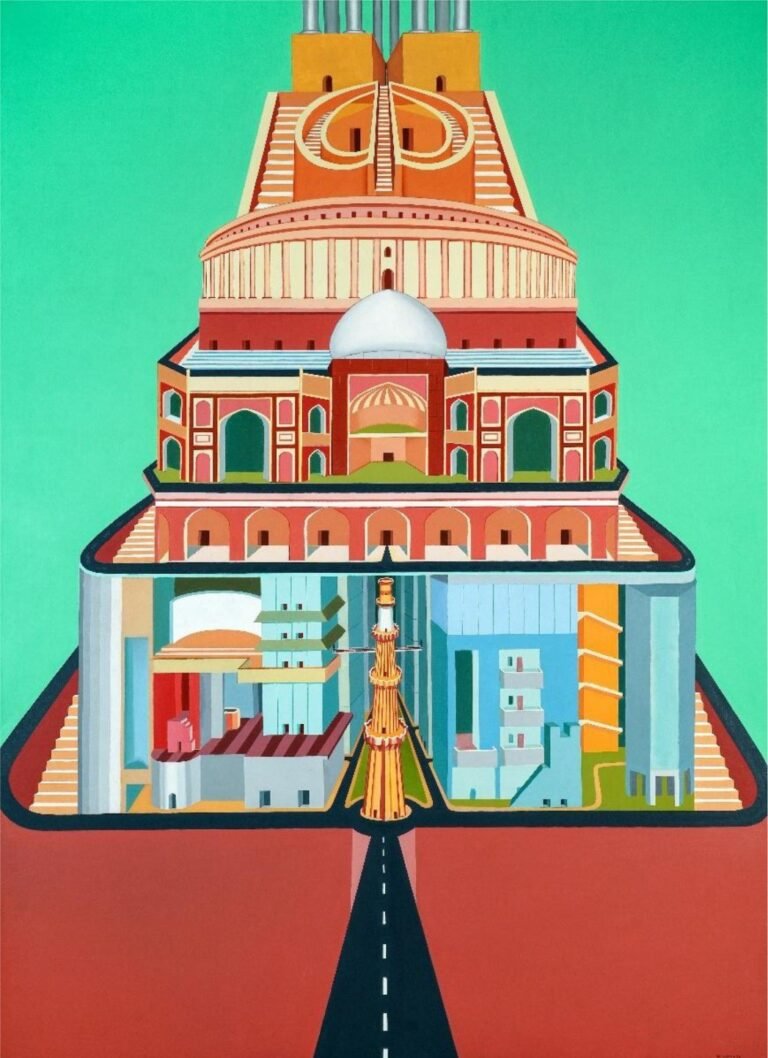 Gigi Scaria | New Delhi Mall | 2007 | Acrylic on canvas | 114 x 79 Inches