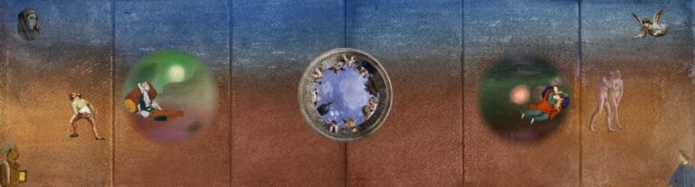 Gulam Mohammed Sheikh | Portrait of Artists II | 2014 | Digital collage, Hahnemühle fine art texture paper. Limited edition 1 of 6 | 15.5 x 57 Inches