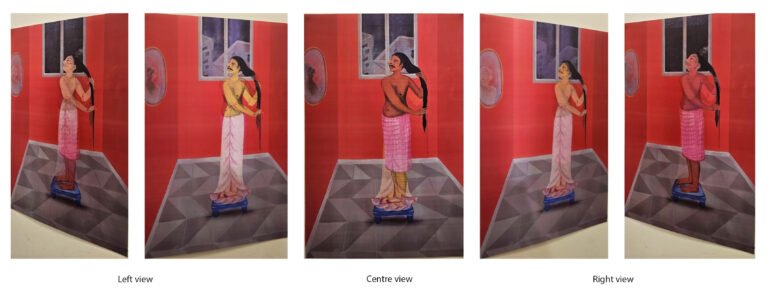 Pallavi Singh | Darpan | 2024 | Lenticular print on 75 lpi lenticular lens sheet, flip style. Limited edition 3 of 4 + 1 AP | 19 × 13.5 Inches