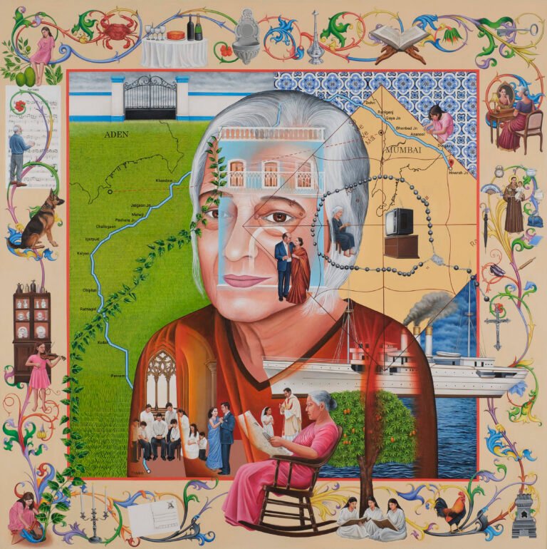 Schon Mendes | From Aden to Andheri | 2026 | Acrylic on canvas | 48 x 48 Inches