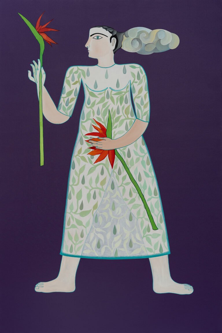 Rekha Rodwittiya | Home is Wherever You Are | 2026 | Oil and acrylic on canvas | 72 x 48 Inches