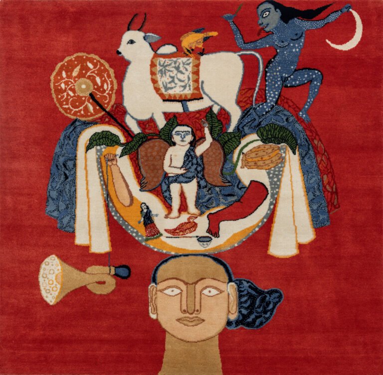 Rekha Rodwittiya | Home is Wherever You Are | 2026 | Hand-knotted carpet | 60 x 60 Inches