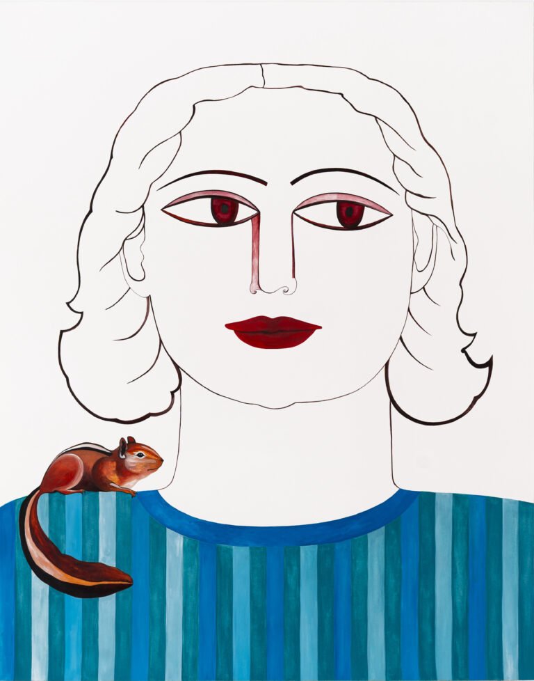 Rekha Rodwittiya | Blue Striped Shirt | 2026 | Watercolour and pencil on paper | 60 x 48 Inches